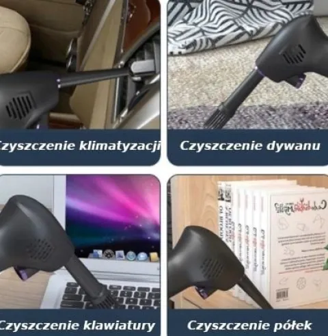 BEZPRZEWODOWY KOMPRESOR MOCNA DMUCHAWA ODKURZACZ SPRĘŻONE POWIETRZE DO AUTA