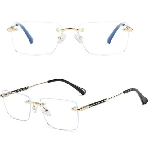 Bezramkowe okulary zerówki do komputera z filtrem Blue Light 25188 złoty