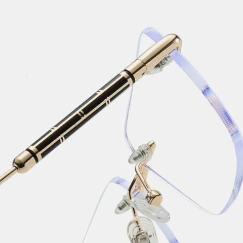 Bezramkowe okulary zerówki do komputera z filtrem Blue Light 25188 złoty