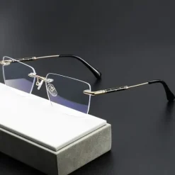 Bezramkowe okulary zerówki do komputera z filtrem Blue Light 25188 złoty
