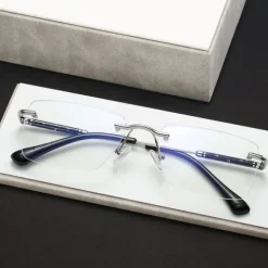 Bezramkowe okulary zerówki do komputera z filtrem Blue Light 25188C srebrny