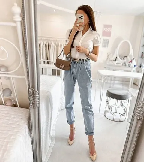 Biała damska koszula elegancka taliowana 0666 21446 rozmiar XL