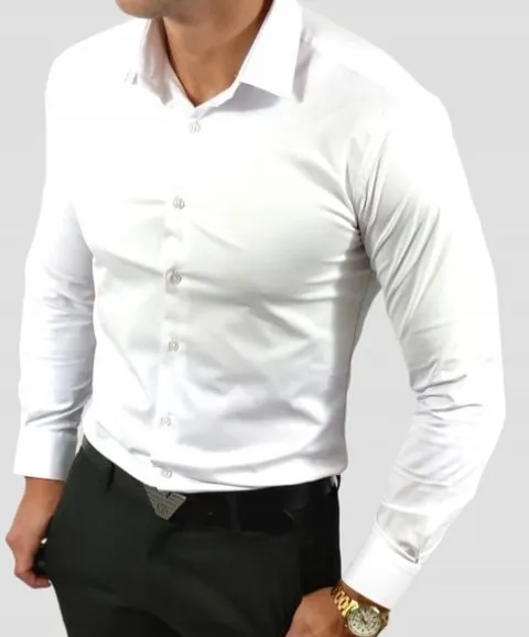Biała koszula męska slim fit biznesowa dopasowana