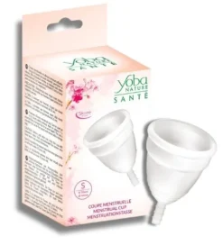 Biały kubeczek menstruacyjny S z woreczkiem
