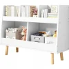 Biały regał na książki zabawki dla dzieci stojąca biblioteczka 60cm