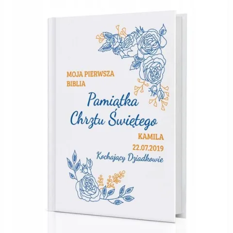 Biblia dla dziecka na prezent na CHRZEST pamiątka Chrztu Św.+ DEDYKACJA