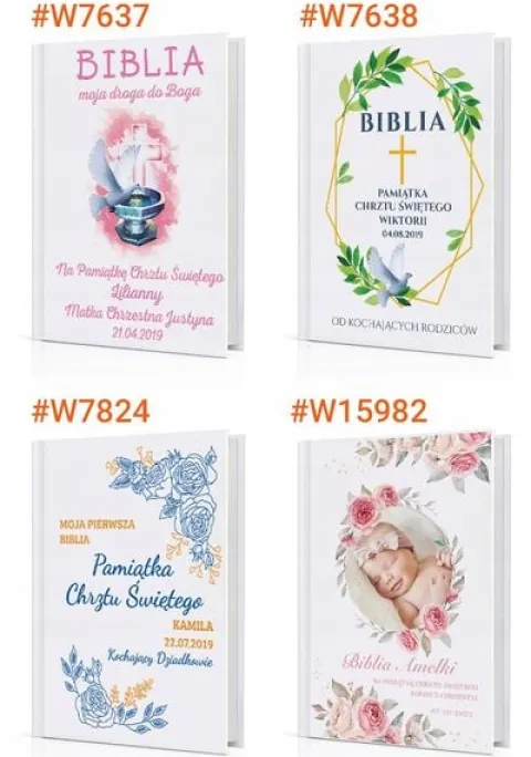 Biblia dla dziecka na prezent na CHRZEST pamiątka Chrztu Św.+ DEDYKACJA