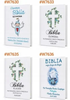 Biblia dla dziecka na prezent na CHRZEST pamiątka Chrztu Św.+ DEDYKACJA