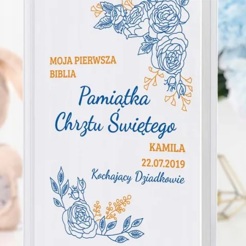 Biblia dla dziecka na prezent na CHRZEST pamiątka Chrztu Św.+ DEDYKACJA