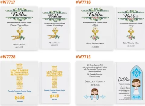 Biblia dla dziecka na prezent na KOMUNIĘ w drewnianej szkatułce+ NADRUK