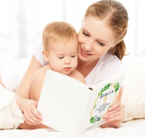 Biblia dla dziecka PREZENT na CHRZEST pamiątka Chrztu+ NADRUK DEDYKACJI