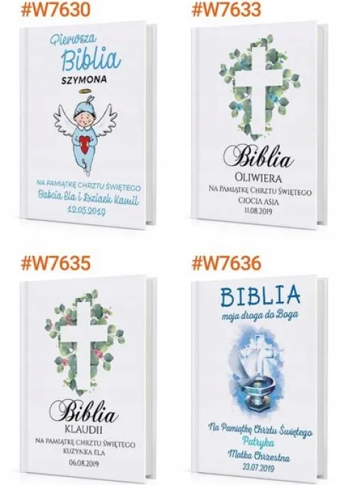 Biblia dla dziecka PREZENT na CHRZEST pamiątka Chrztu+ NADRUK DEDYKACJI