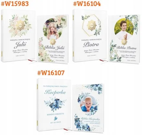 Biblia na KOMUNIĘ w szkatułce pamiątka Komunii dla dziewczynki +NADRUK