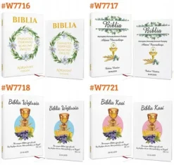 Biblia na KOMUNIĘ w szkatułce pamiątka Komunii dla dziewczynki +NADRUK