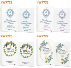 Biblia na KOMUNIĘ w szkatułce pamiątka Komunii dla dziewczynki +NADRUK