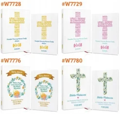 Biblia na KOMUNIĘ w szkatułce pamiątka Komunii dla dziewczynki +NADRUK