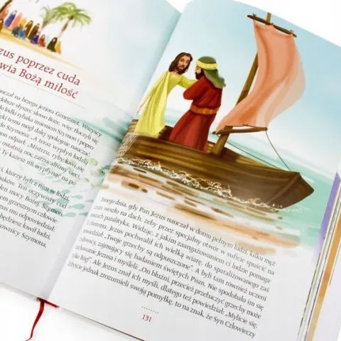 Biblia prezent na CHRZEST KOMUNIĘ w drewnianej szkatułce pamiątka + NADRUK