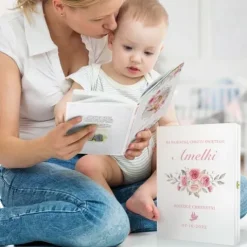 Biblia prezent na CHRZEST KOMUNIĘ w drewnianej szkatułce pamiątka + NADRUK
