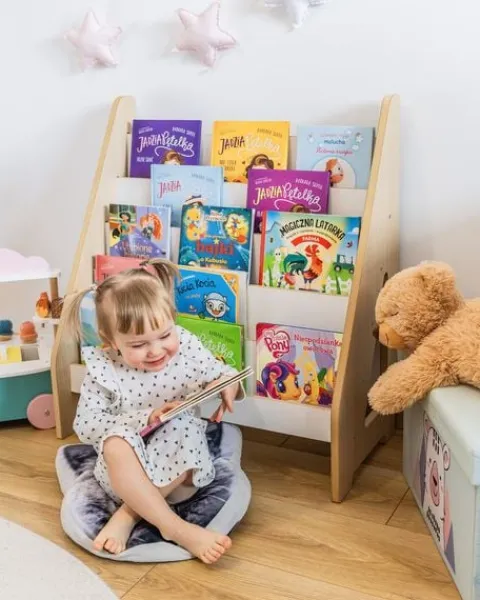 Biblioteczka Montessori dla dzieci MAXI Dąb/biały
