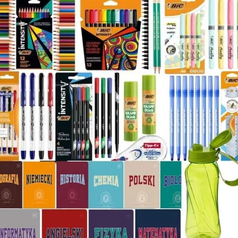 BIC WYPRAWKA SZKOLNA ZESZYTY TEMATYCZNE ZESTAW DO SZKOŁY klasa 4-8 Bidon