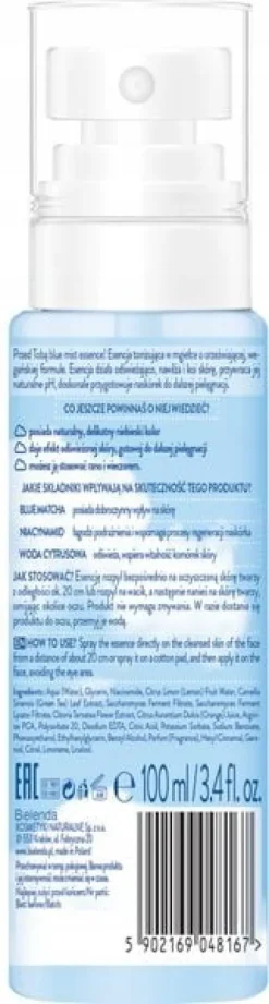 BIELENDA BLUE MATCHA ESENCJA DO TWARZY W MGIEŁCE TONIZUJĄCA 100 ML