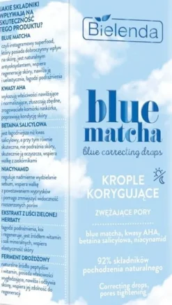 BIELENDA BLUE MATCHA KROPLE DO TWARZY KORYGUJĄCE ZWĘŻAJĄCE PORY 30 ML