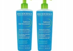 Bioderma Sebium moussant, antybakteryjny żel do mycia twarzy, 2 x 500ml