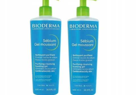 Bioderma Sebium moussant, antybakteryjny żel do mycia twarzy, 2 x 500ml