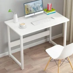 BIURKO KOMPUTEROWE BIAŁE STOLIK POD LAPTOP KOMPUTER STYL SKANDYNAWSKI