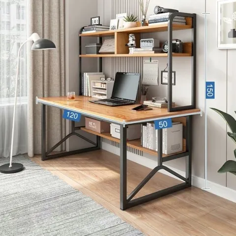 BIURKO KOMPUTEROWE CIEMNY BUK POD LAPTOP STOLIK GAMINGOWE NOWOCZESNE LOFT