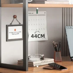 BIURKO KOMPUTEROWE CIEMNY BUK POD LAPTOP STOLIK GAMINGOWE NOWOCZESNE LOFT