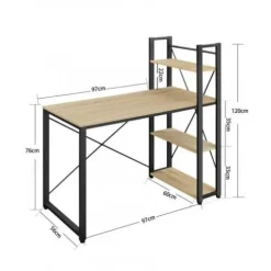 BIURKO KOMPUTEROWE LEOBERT 4 PÓŁKI STALOWE NOWOCZESNY DESIGN