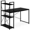 BIURKO KOMPUTEROWE 120X60 CM Z REGAŁEM 3 PÓŁKI CZARNE MODERNHOME