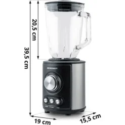 Blender kielichowy szklany do smoothie koktajli kruszy lód 1,5L 800W BD-751 Berdsen czarny