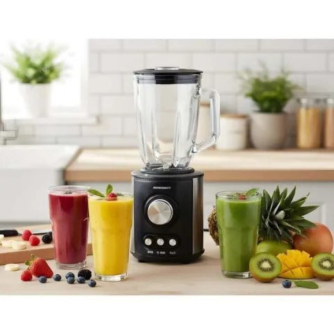 Blender kielichowy szklany do smoothie koktajli kruszy lód 1,5L 800W BD-751 Berdsen czarny