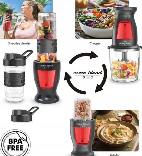 BLENDER 5 w 1 KIELICHOWY KALORIK DO SMOOTHIE KOKTAJLI 2 KUBKI 300W 2 OSTRZA