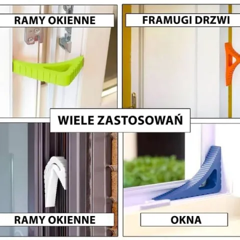 Blokada do drzwi i okien, stopper - komplet 2 sztuki brązowy