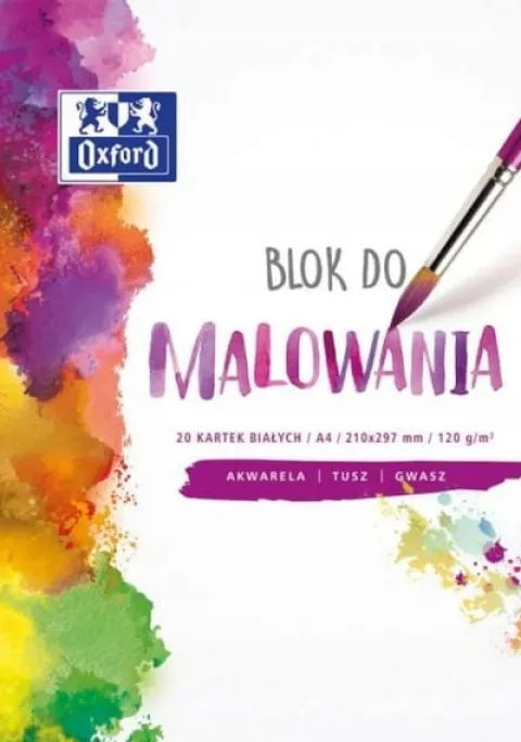 BLOK RYSUNKOWY DO AKWARELI A4/20K BIAŁY OXF A'20
