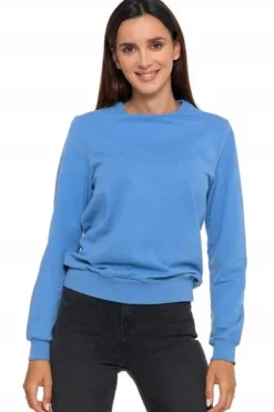 Bluza Damska Dresowa Bawełniana Bez Kaptura Wkładana Niebieska MORAJ XL