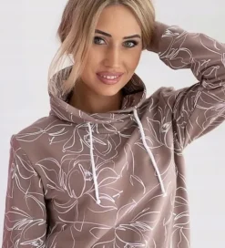 BLUZA DRESOWA DAMSKA BAWEŁNIANA Z KOMINEM W PRINT KWIATY KOLORY ROZMIARY