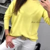 BLUZKA BASIC CLASSIC DELIKATNY SWETEREK ŻÓŁTY