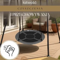 Bocianie gniazdo dla dzieci 110 cm huśtawka ogrodowa wielokolorowa