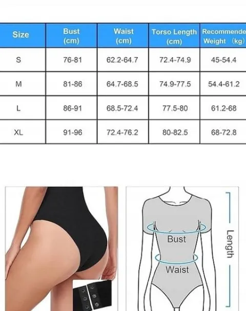 Body z Krótkim Rękawem Basic Prążkowane Białe Kwadratowy Dekolt L