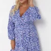 Born2Be Granatowa Sukienka damska 4XL Kopertowa