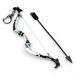 Bow Silver Black | Metal | 17 cm | Brelok | Genshin Impact