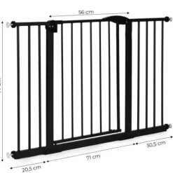 BRAMKA BARRIERKA ECOTOYS NA SCHODY 74-132CM CZARNA STAL