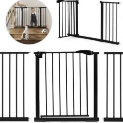 BRAMKA BARRIERKA ECOTOYS NA SCHODY 74-132CM CZARNA STAL