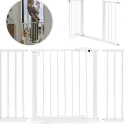 BRAMKA BIAŁA ECOTOYS 74-132 CM NA SCHODY Z AUTOMATYCZNYM ZAMYKANIEM