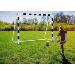 Bramka do piłki nożnej 300 x 200 x 90 cm NS-465 czarno-biała