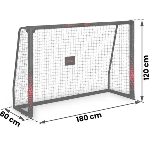 Bramka do piłki nożnej 180 x 120 x 60 cm NS-463 czarno-czerwona